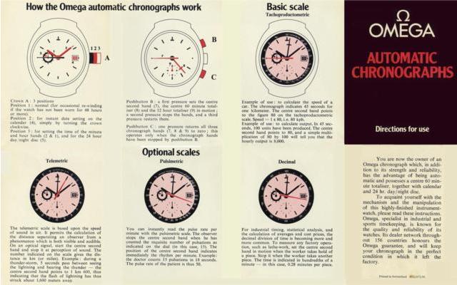 Omega Chronograph Instructions/Directions